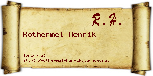Rothermel Henrik névjegykártya